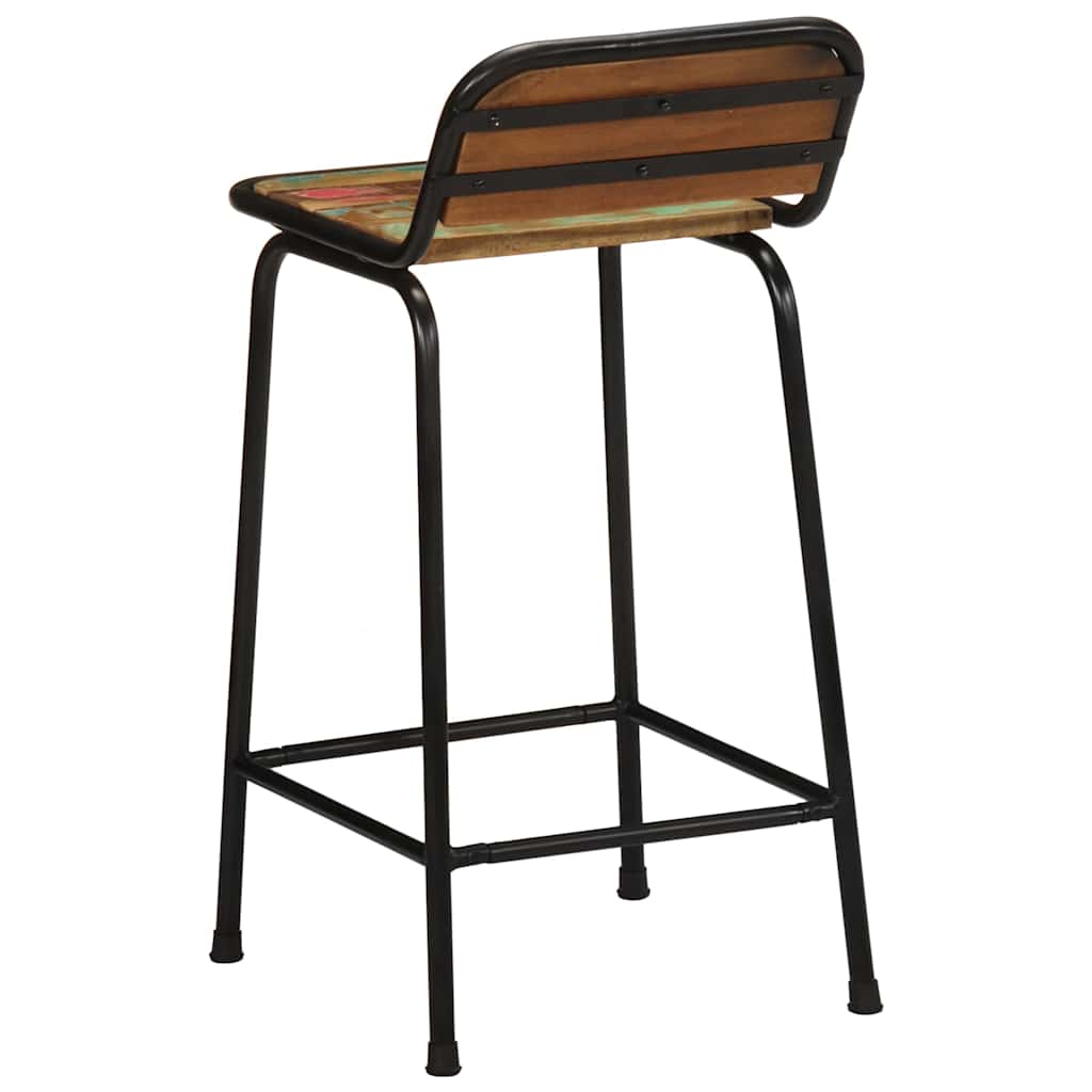 Bancos de bar 2 pcs 46x35,5x80 cm madeira maciça recuperada