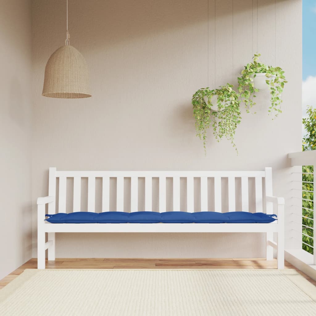 Almofadão p/ banco jardim 200x50x7 cm tecido oxford azul royal