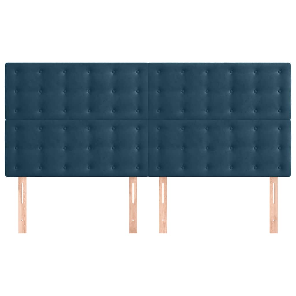 Cabeceira azul escuro 160x5x118/128 cm veludo