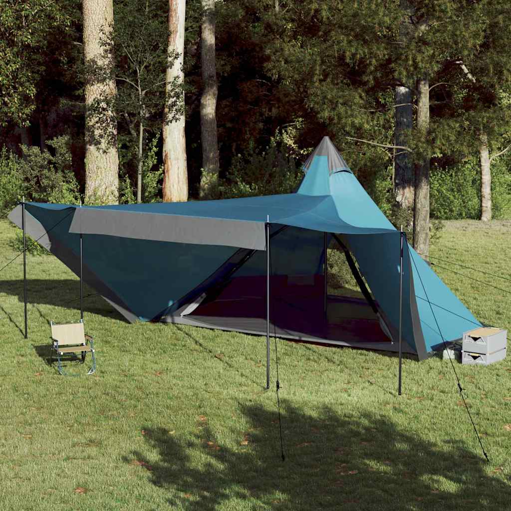 Tenda familiar tipi para 8 pessoas impermeável azul