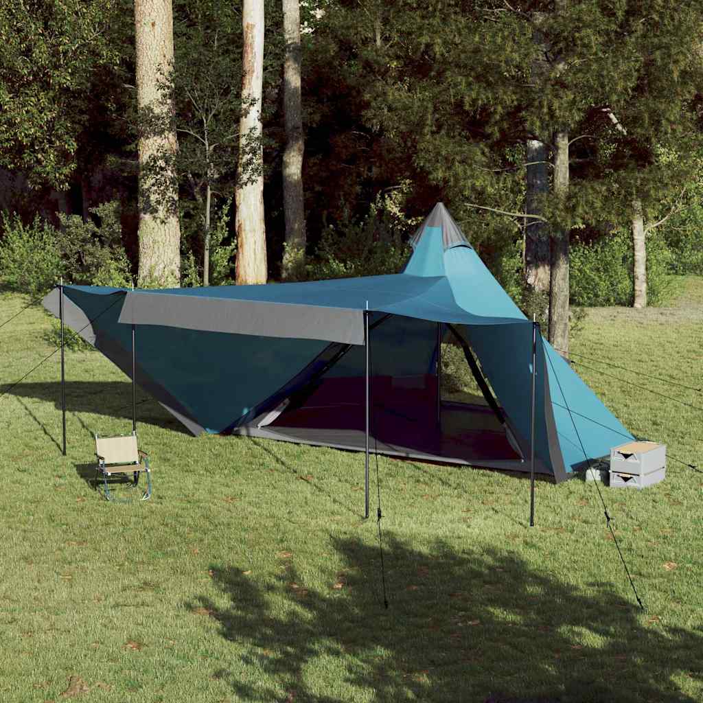 Tenda familiar tipi para 8 pessoas impermeável azul