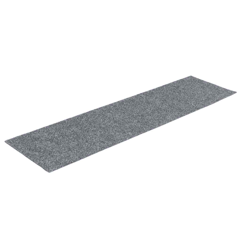 Tapetes de escada autoadesivos 30 peças 76x20 cm cinza claro retangulares