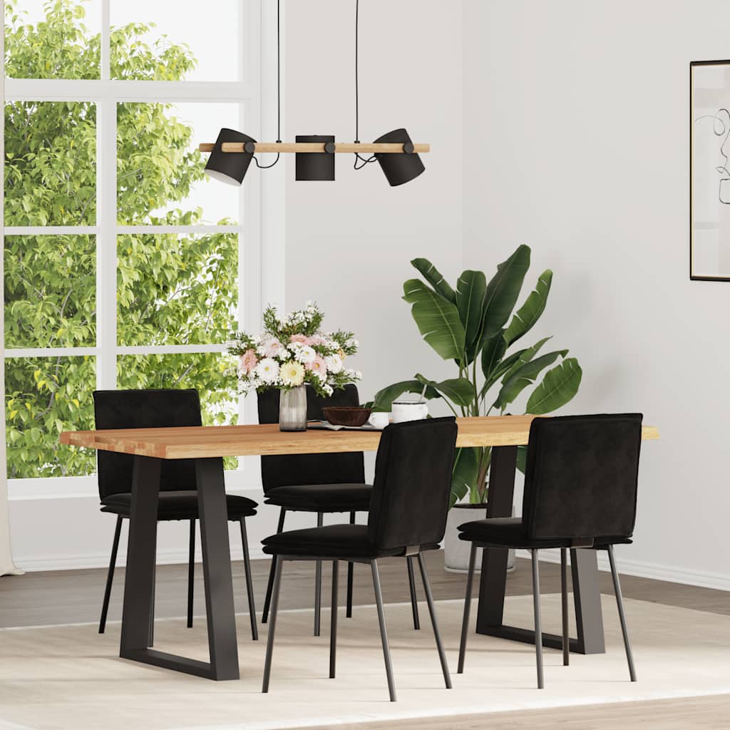 Cadeiras de jantar 4 pcs veludo preto