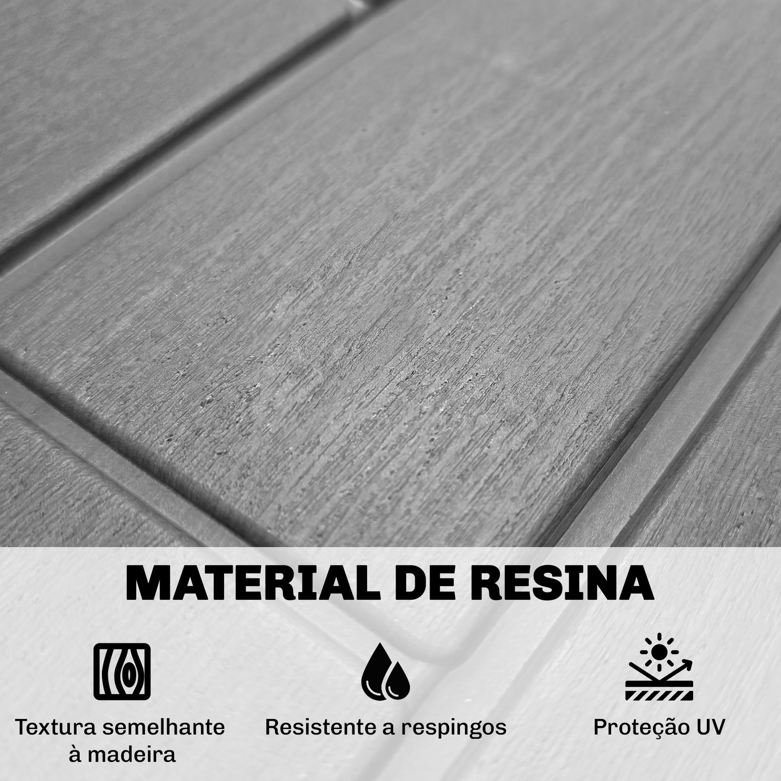 Baú exterior capacidade 114l baú de armazenamento exterior resistente à água e aos raios UV com fecho cinzento