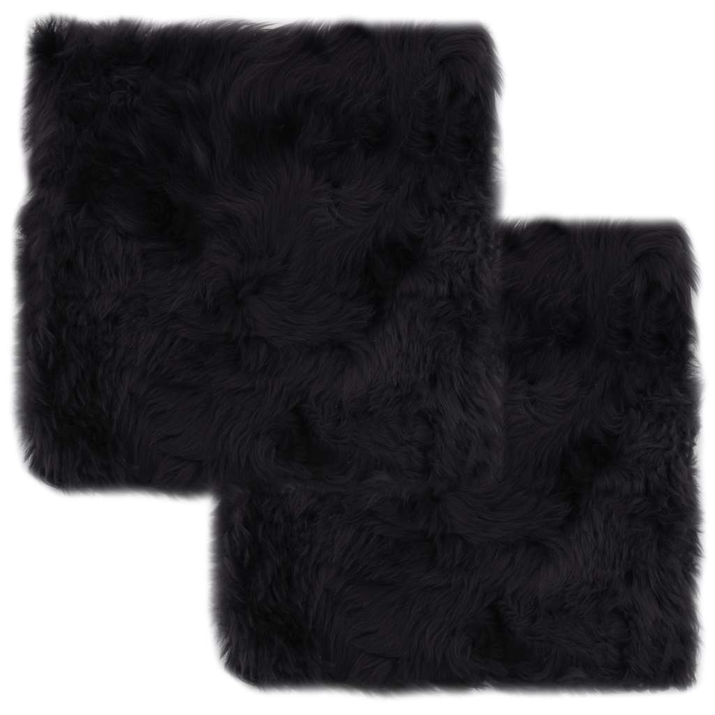 Almofadas cadeira 2 pcs 40x40cm pele carneiro cinzento-escuro