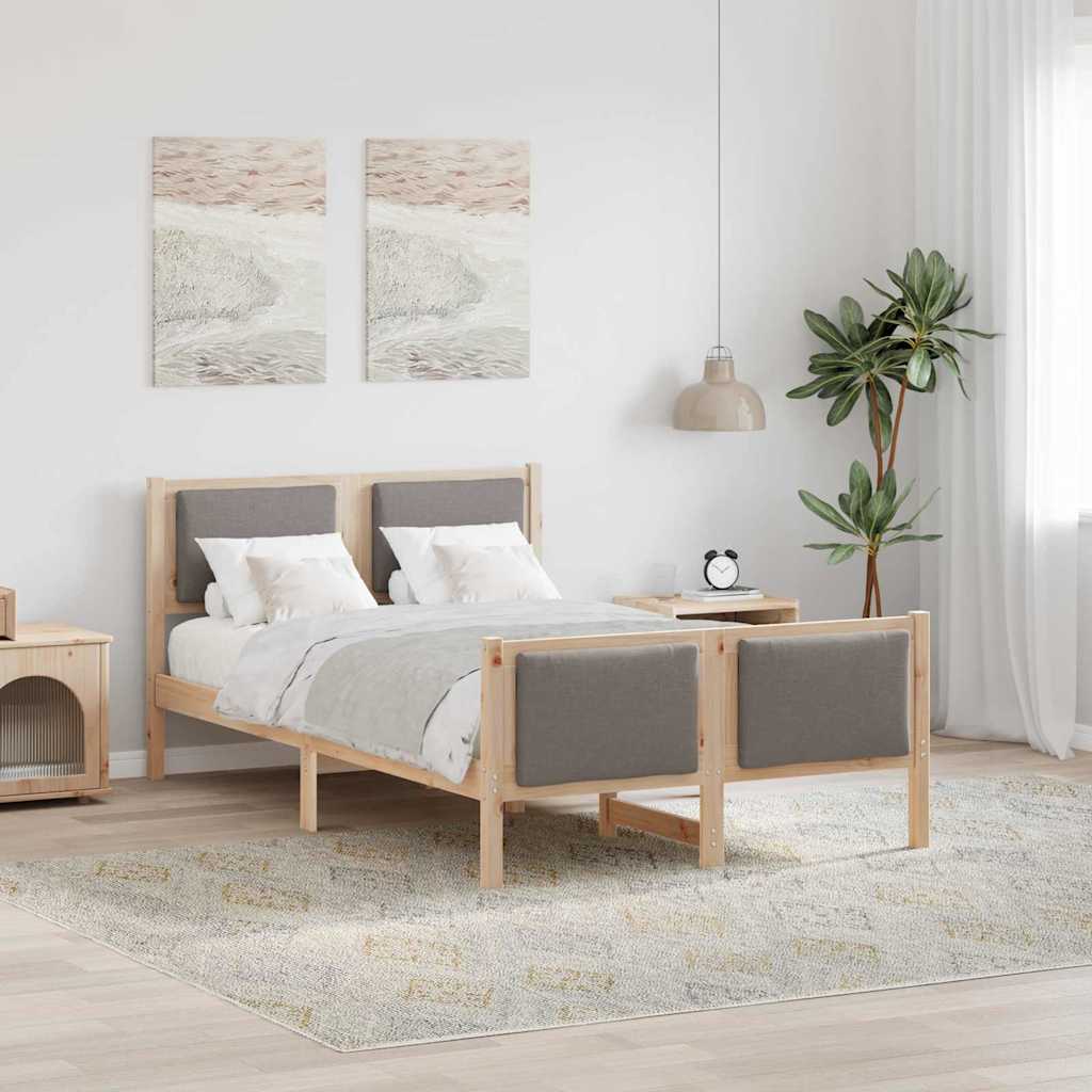 Estrutura da cama cinzento-acastanhado 120 x 190 cm tecido
