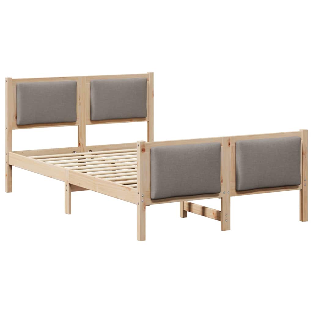 Estrutura da cama cinzento-acastanhado 120 x 190 cm tecido