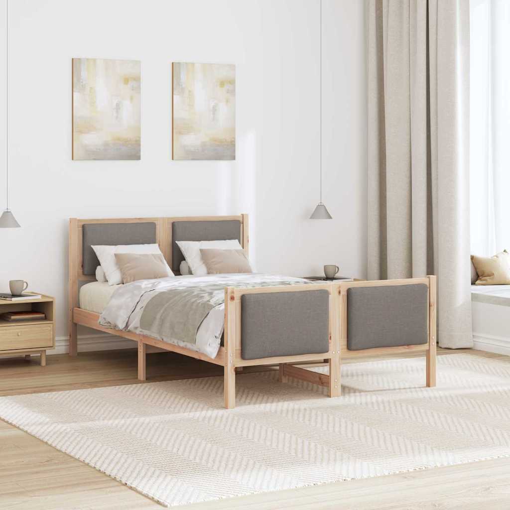 Estrutura da cama cinzento-acastanhado 120 x 190 cm tecido