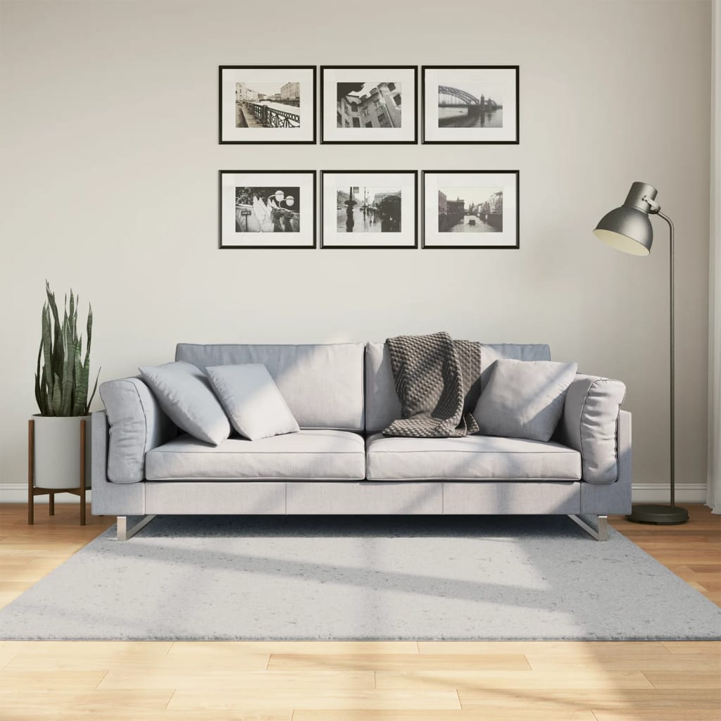Tapete pelo curto macio e lavável huarte 160x160 cm cinzento