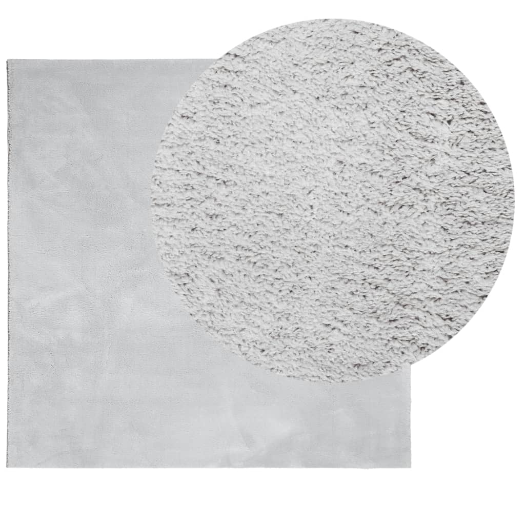 Tapete pelo curto macio e lavável huarte 160x160 cm cinzento