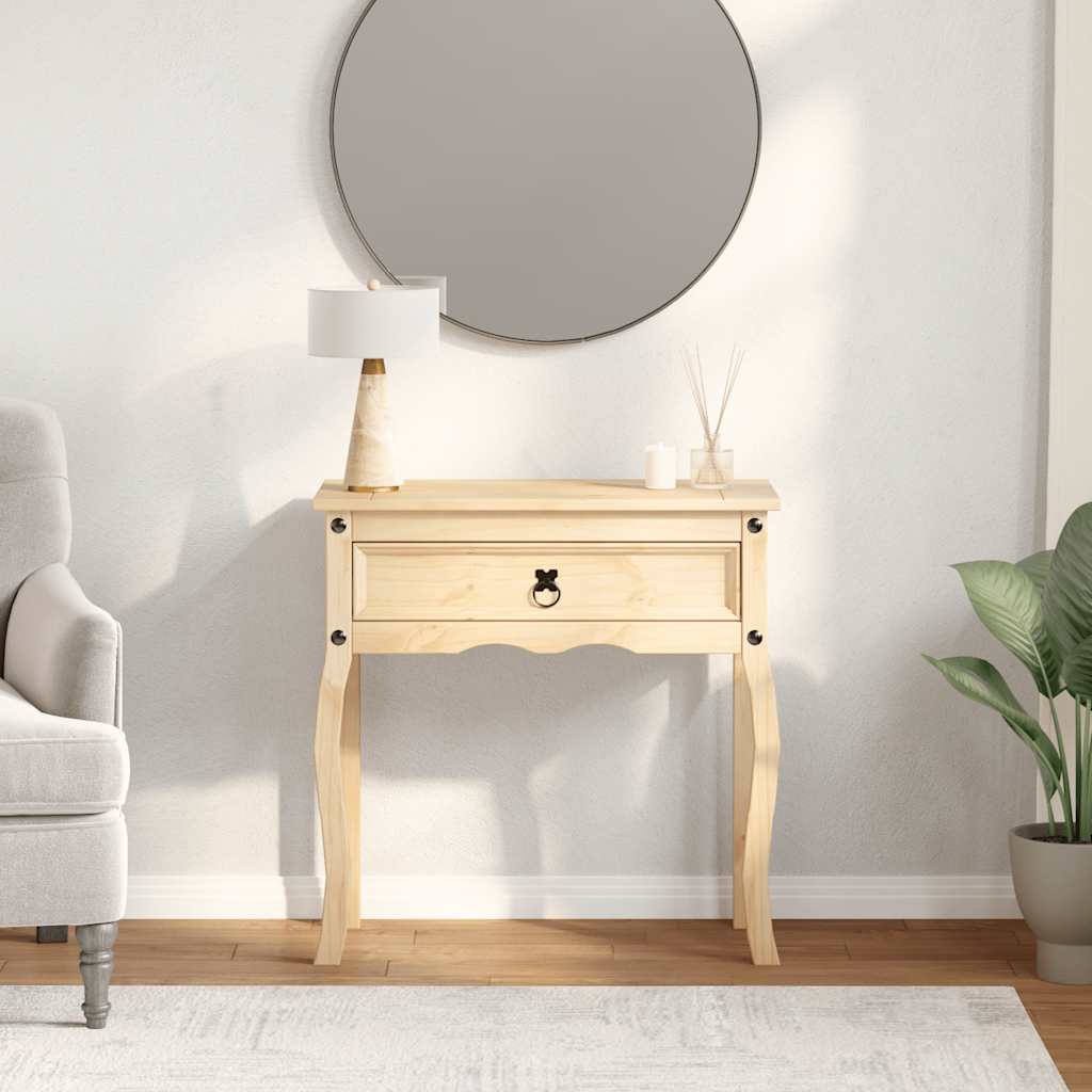 Mesa consola corona 73x35x73 cm madeira de pinho maciça