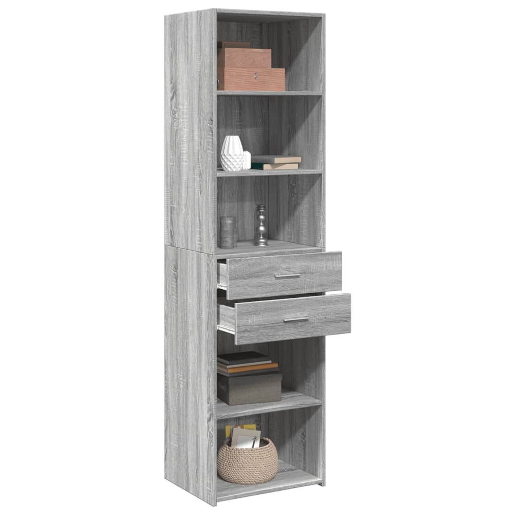 Armário alto 50x42,5x185 cm derivados de madeira cinza sonoma