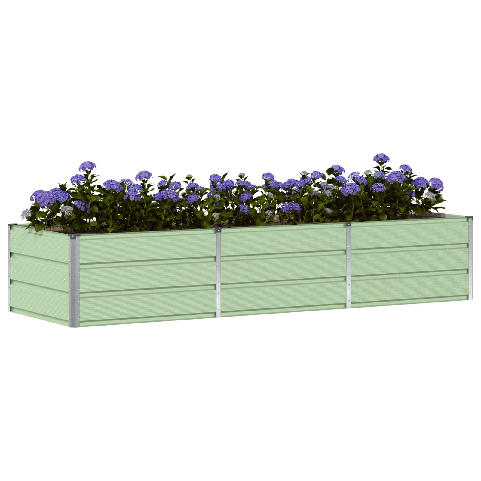 Floreira verde 240 x 80 x 45 cm aço