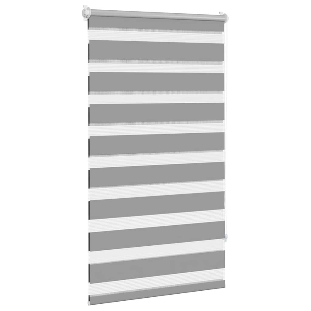 Persiana zebra 70,9x120 cm, largura do tecido 66,7 cm, cinza