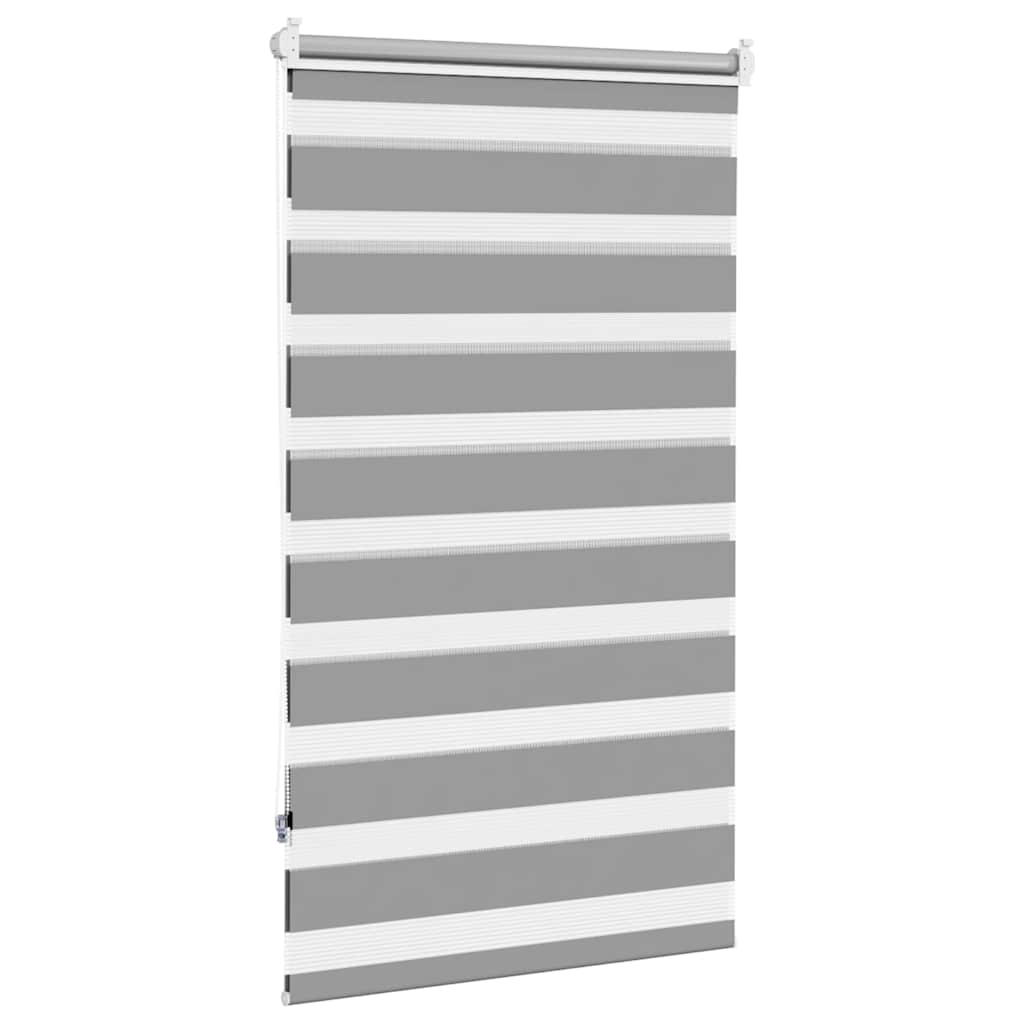 Persiana zebra 70,9x120 cm, largura do tecido 66,7 cm, cinza