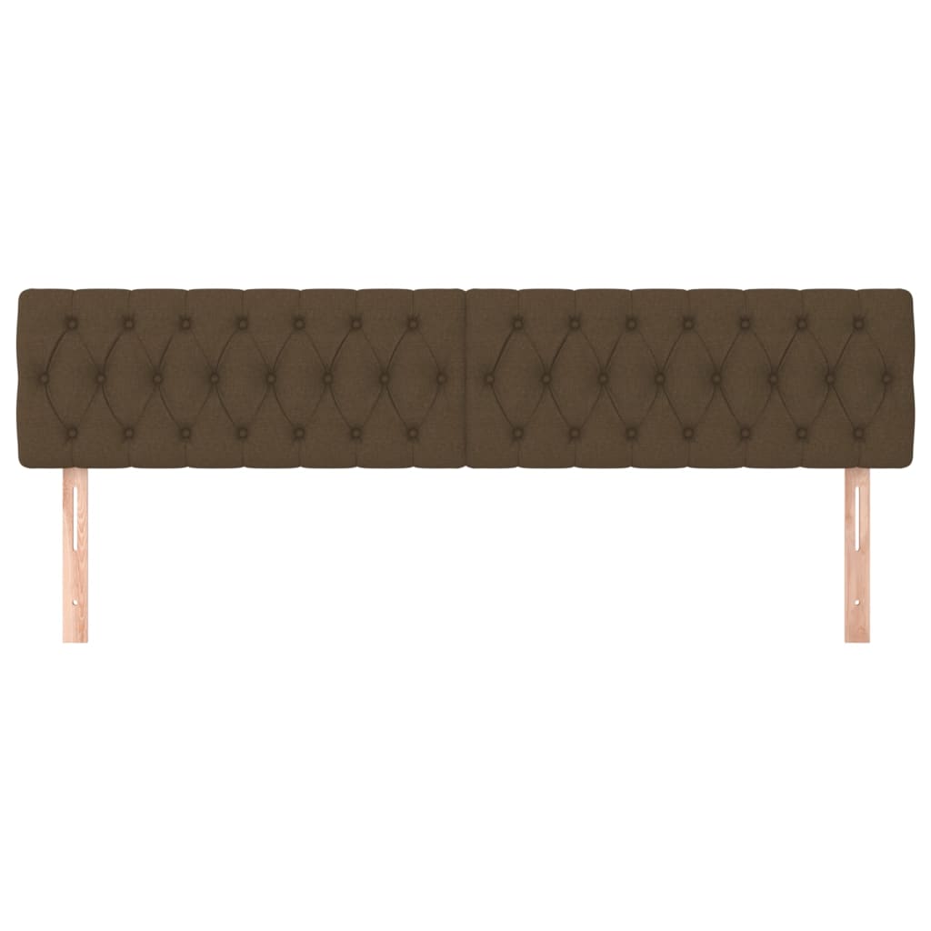 Cabeceiras castanho-escuro 180x7x78/88 cm tecido