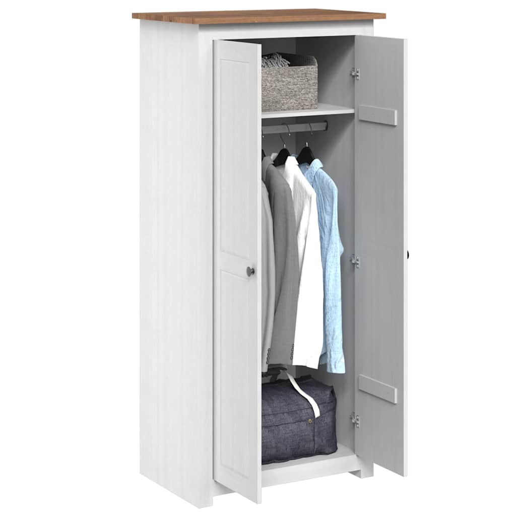 Roupeiro branco 80x50x171,5 cm pinho panamá maciço