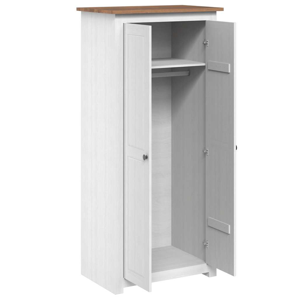 Roupeiro branco 80x50x171,5 cm pinho panamá maciço
