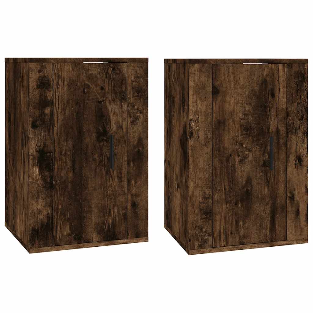 Móveis de TV de parede 2 pcs 40x34,5x60 cm carvalho fumado