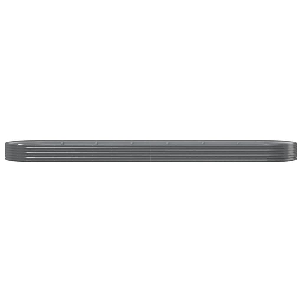Canteiro elevado jardim 600x140x36 aço galvanizado cinzento