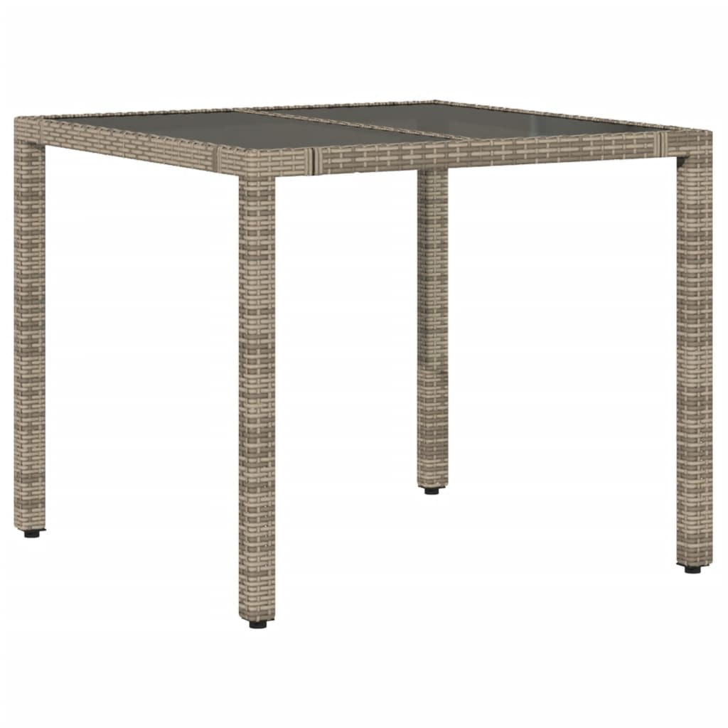 5 Pcs conjunto bistrô de jardim c/ almofadões vime PE cinza