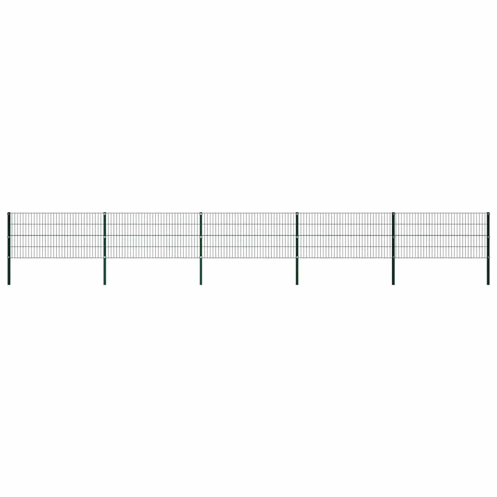 Painel de vedação com postes de ferro 867x80 cm verde