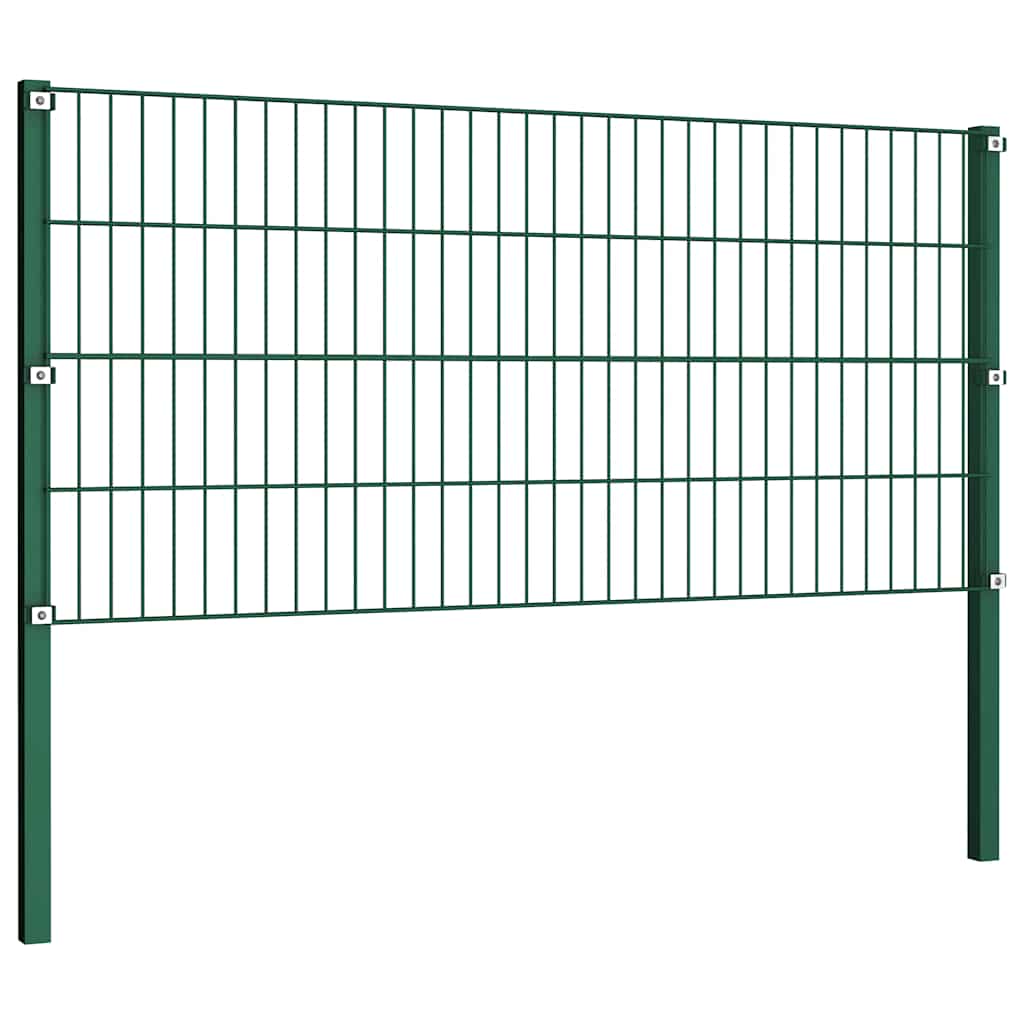 Painel de vedação com postes de ferro 867x80 cm verde