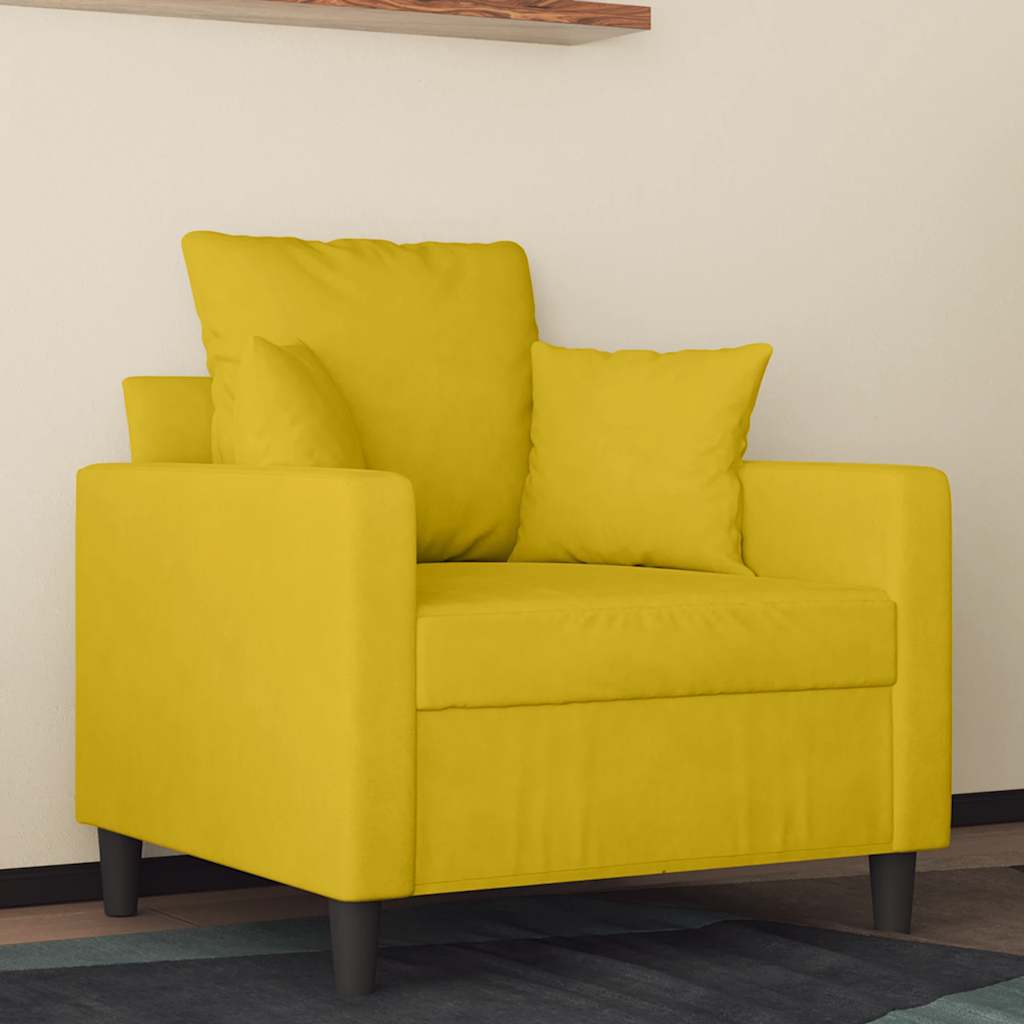 Poltrona 60 cm veludo amarelo