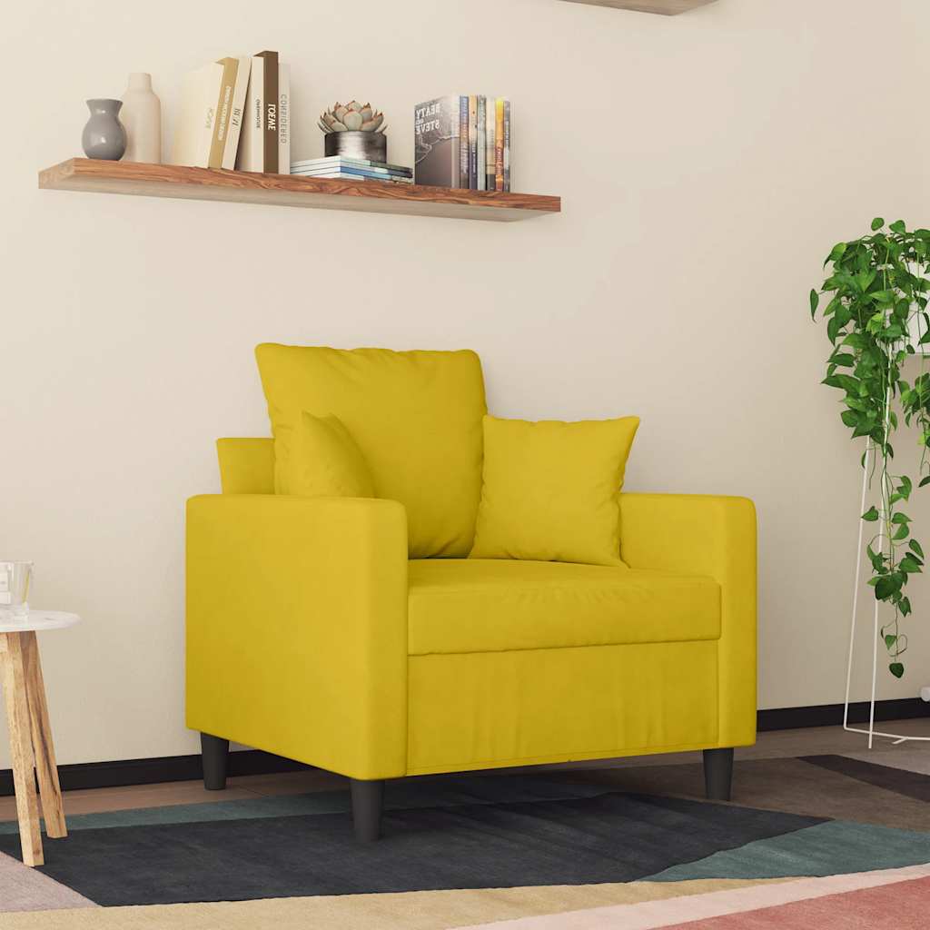 Poltrona 60 cm veludo amarelo