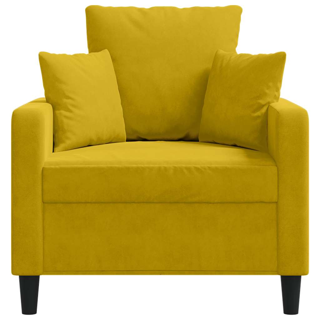 Poltrona 60 cm veludo amarelo