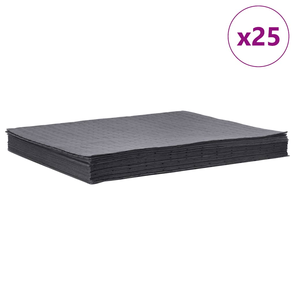 Almofadas absorventes de óleo 25 unid 40x50 cm cinzento