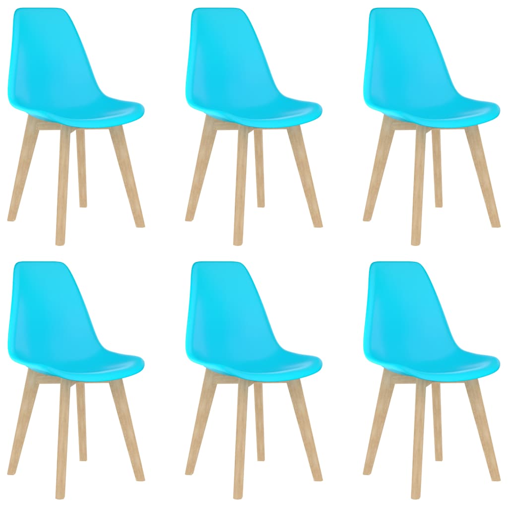 Cadeiras de jantar 6 pcs plástico azul