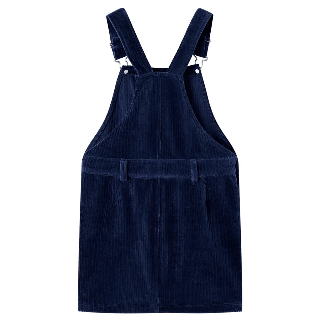 Vestido com peitilho para criança bombazina azul-marinho 104