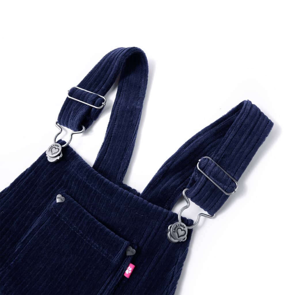 Vestido com peitilho para criança bombazina azul-marinho 104