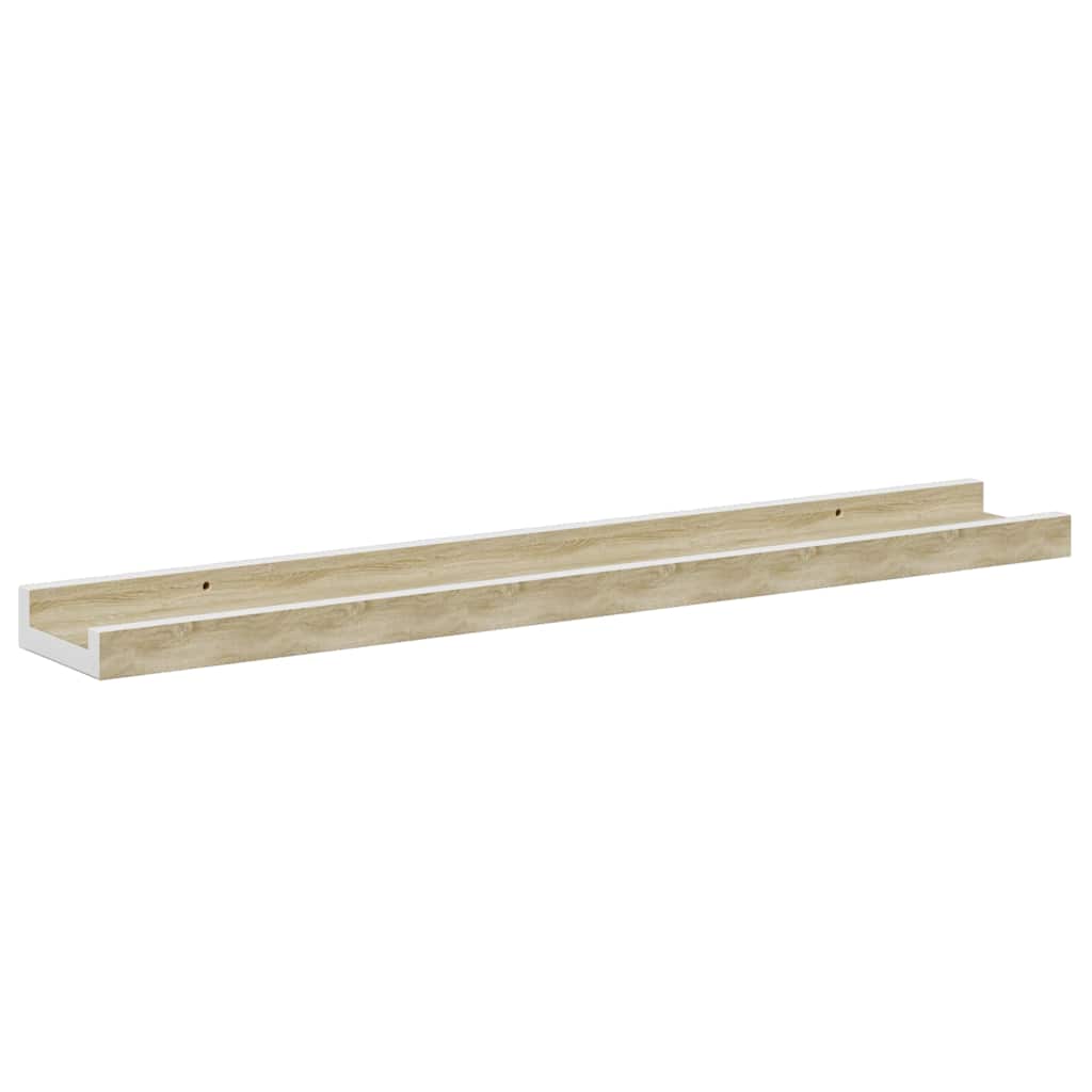 Prateleiras de parede 2 pcs 60x9x3 cm branco e carvalho sonoma