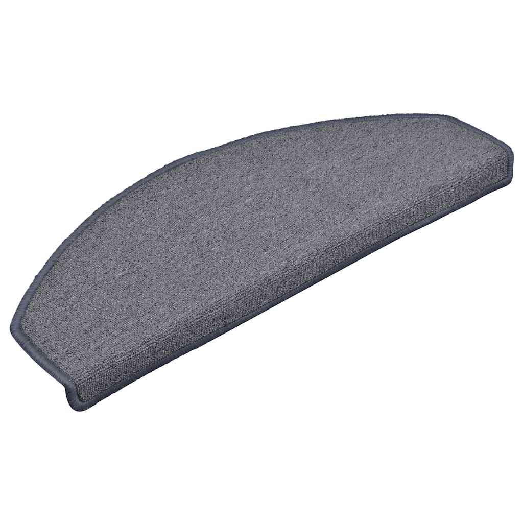Tapetes de escada 30 peças 65x24x4 cm cinza claro e azul semicircular grande