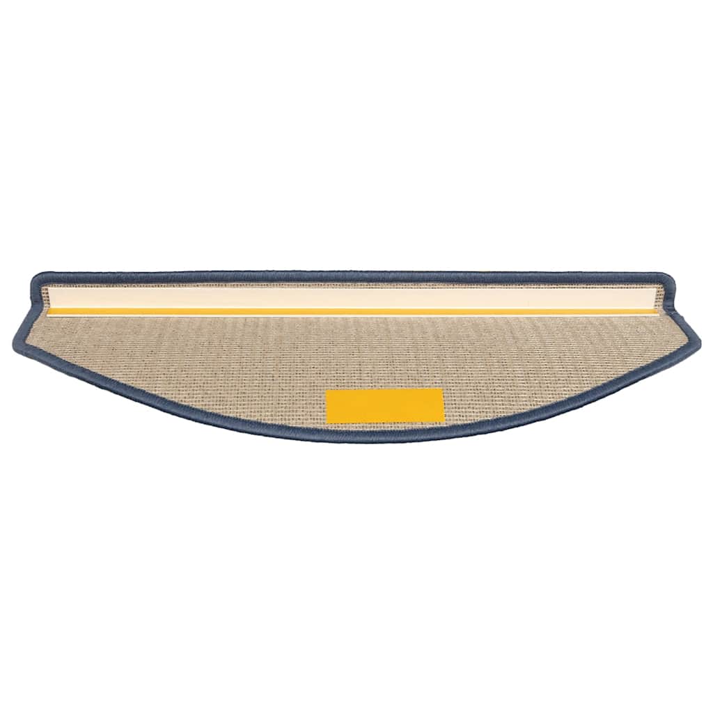 Tapetes de escada 30 peças 65x24x4 cm cinza claro e azul semicircular grande