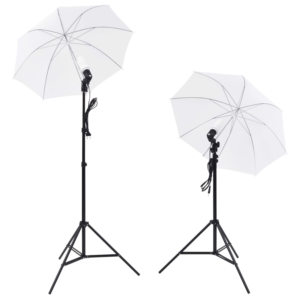 Kit estúdio fotográfico com lâmpadas/sombrinhas/fundo/refletor
