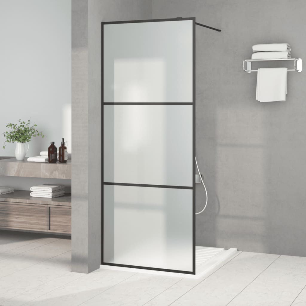 Divisória de chuveiro 80x195 cm vidro opaco esg preto