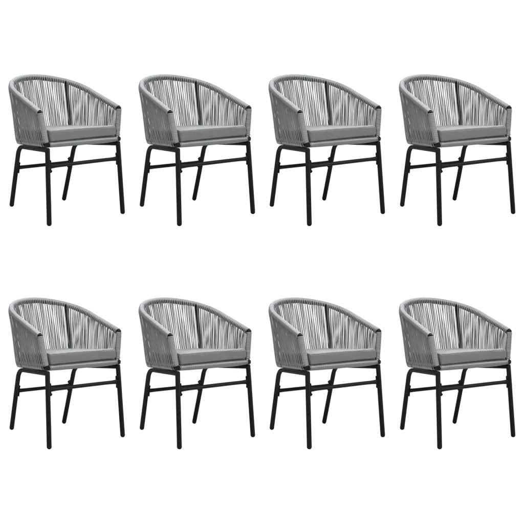9 Pcs conjunto de jantar para jardim cinzento