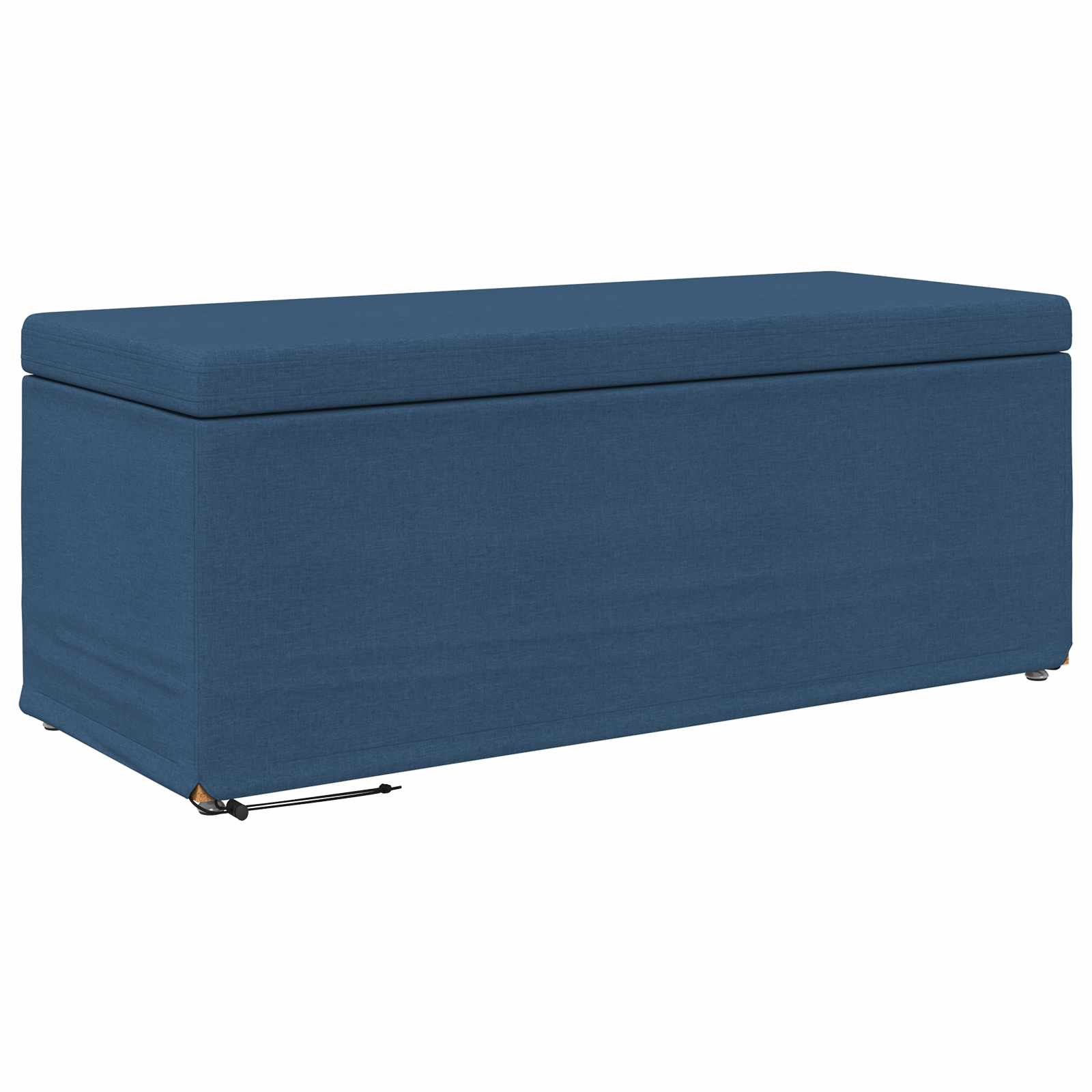 Banqueta azul 101 x 41 x 40 cm tecido e madeira engenharia