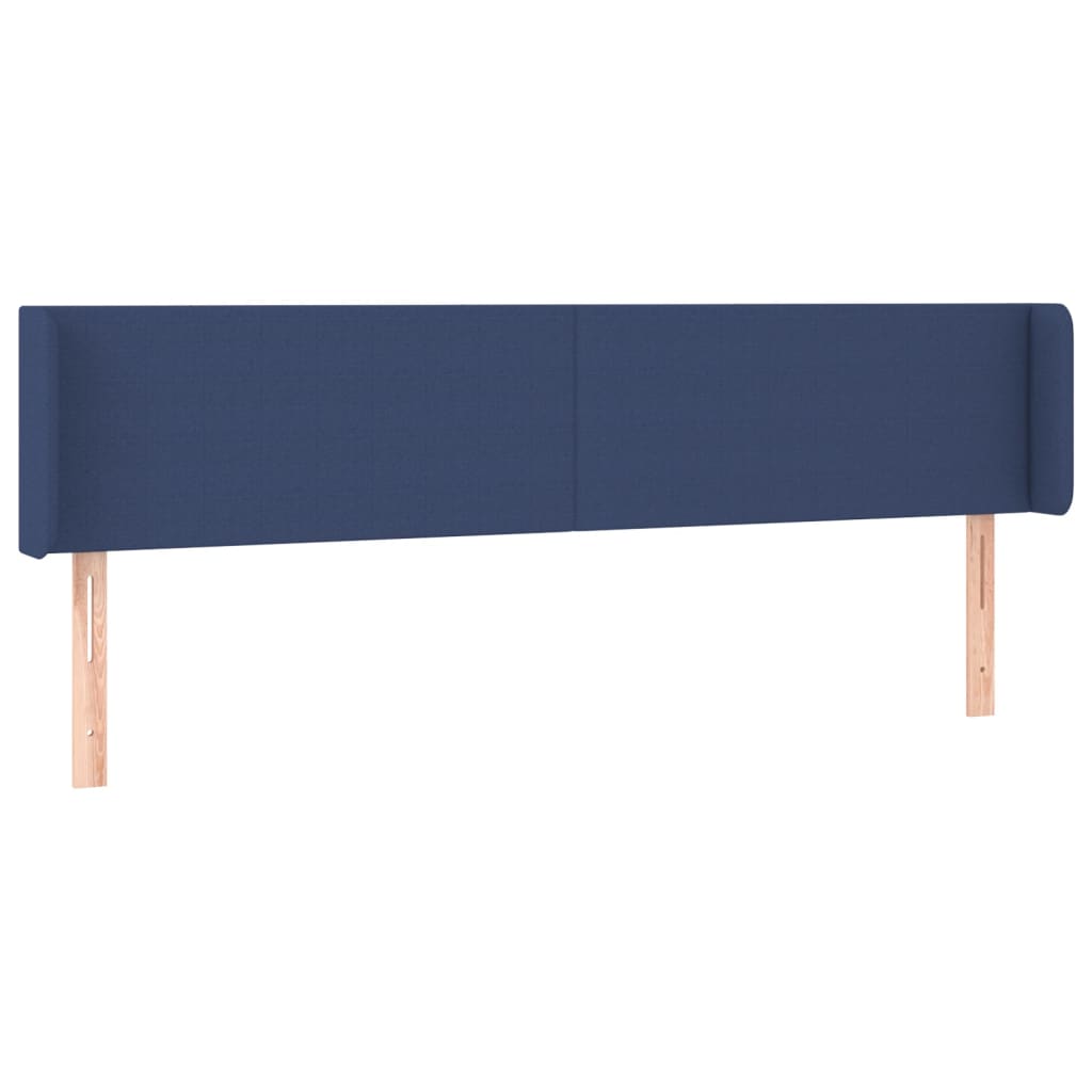 Cabeceira de cama c/ luzes LED tecido 203x16x78/88 cm azul