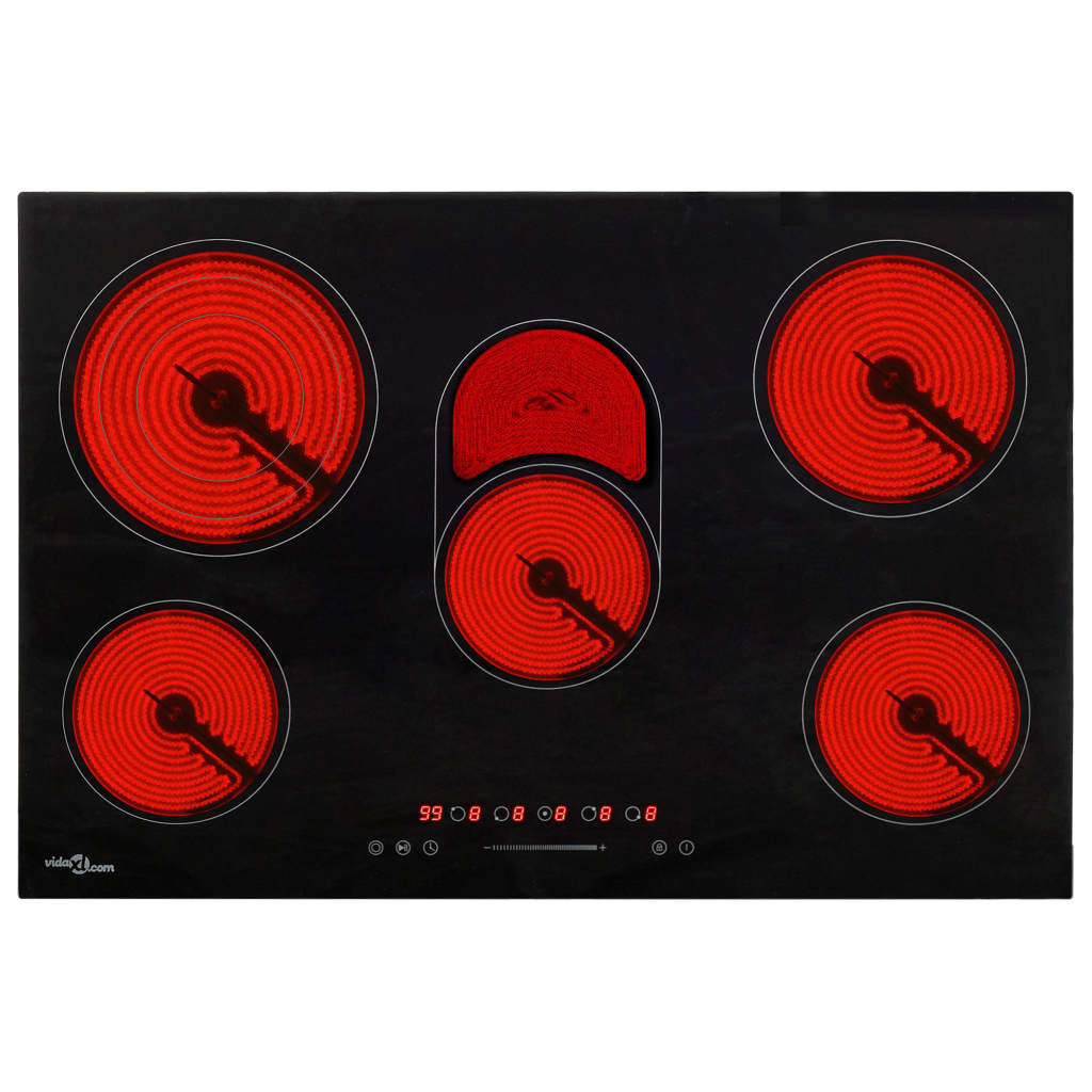 Placa de cerâmica com 5 discos ecrã tátil 8500 w 90 cm