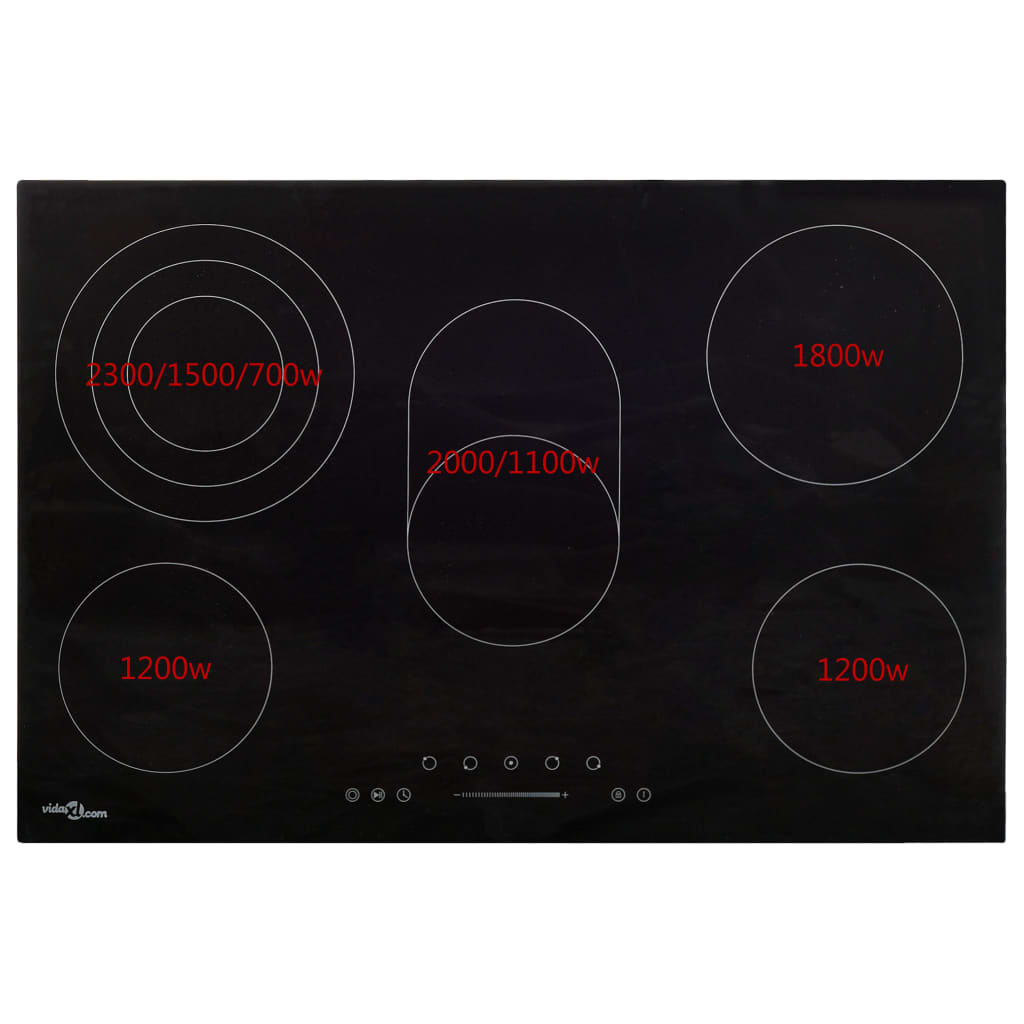 Placa de cerâmica com 5 discos ecrã tátil 8500 w 90 cm