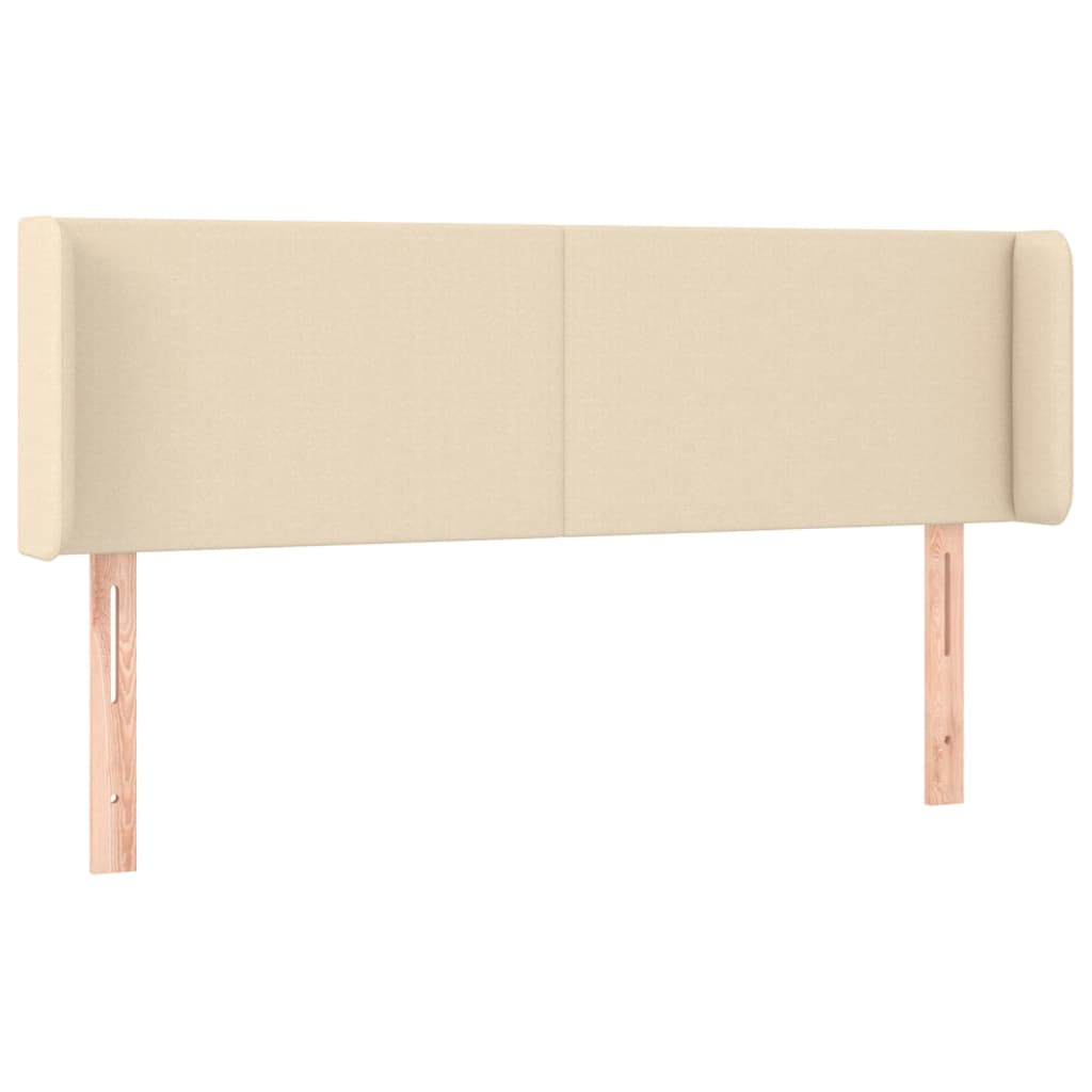 Cabeceira de cama c/ luzes LED tecido 147x16x78/88 cm cor creme