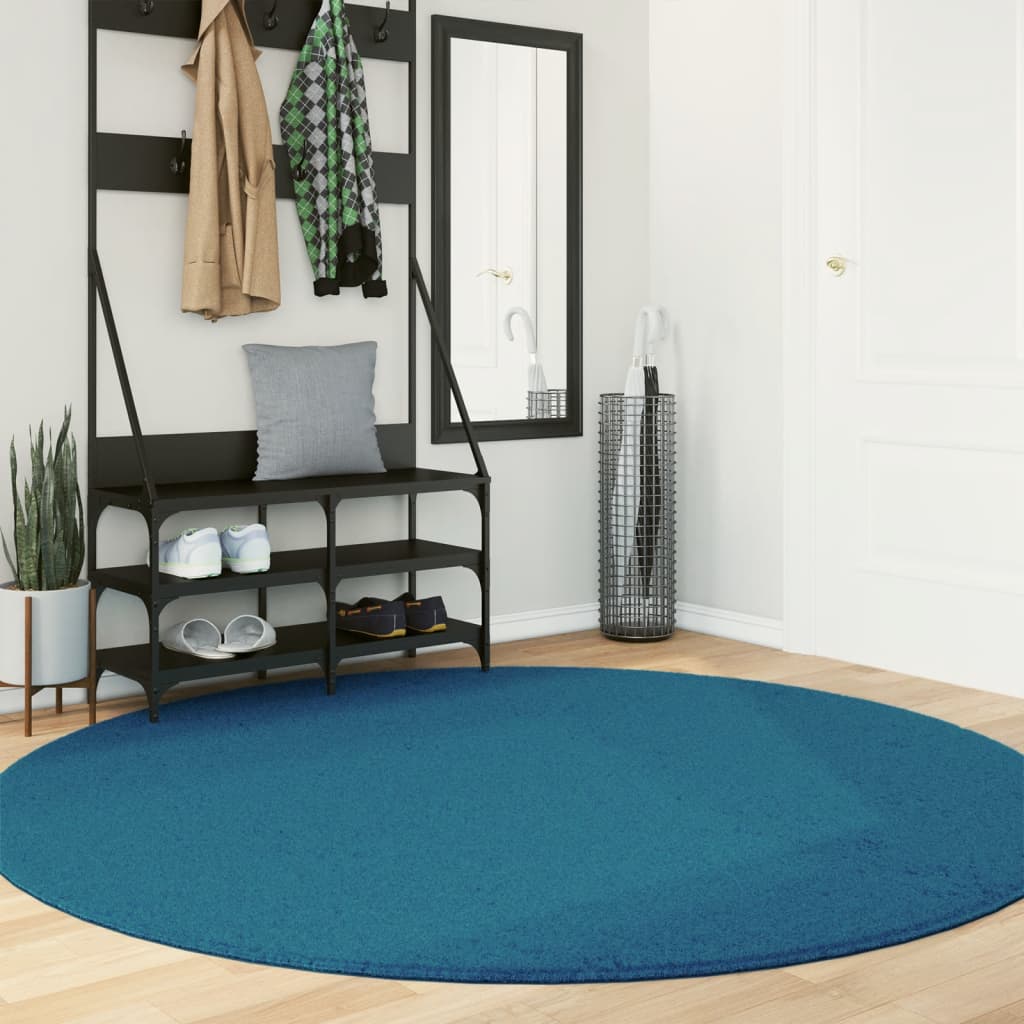 Tapete de pelo curto oviedo ø 200 cm turquesa