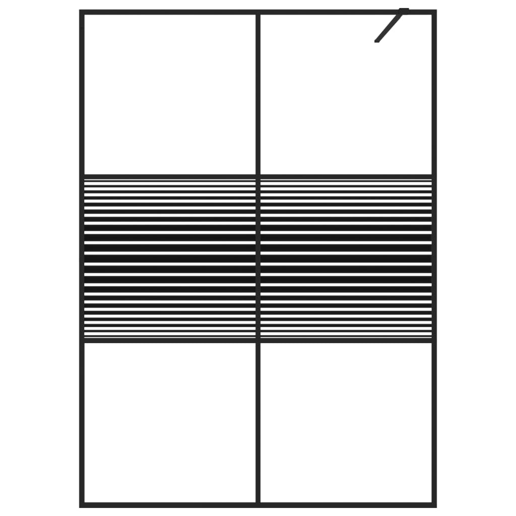 Divisória de chuveiro 140x195 cm vidro transparente esg preto