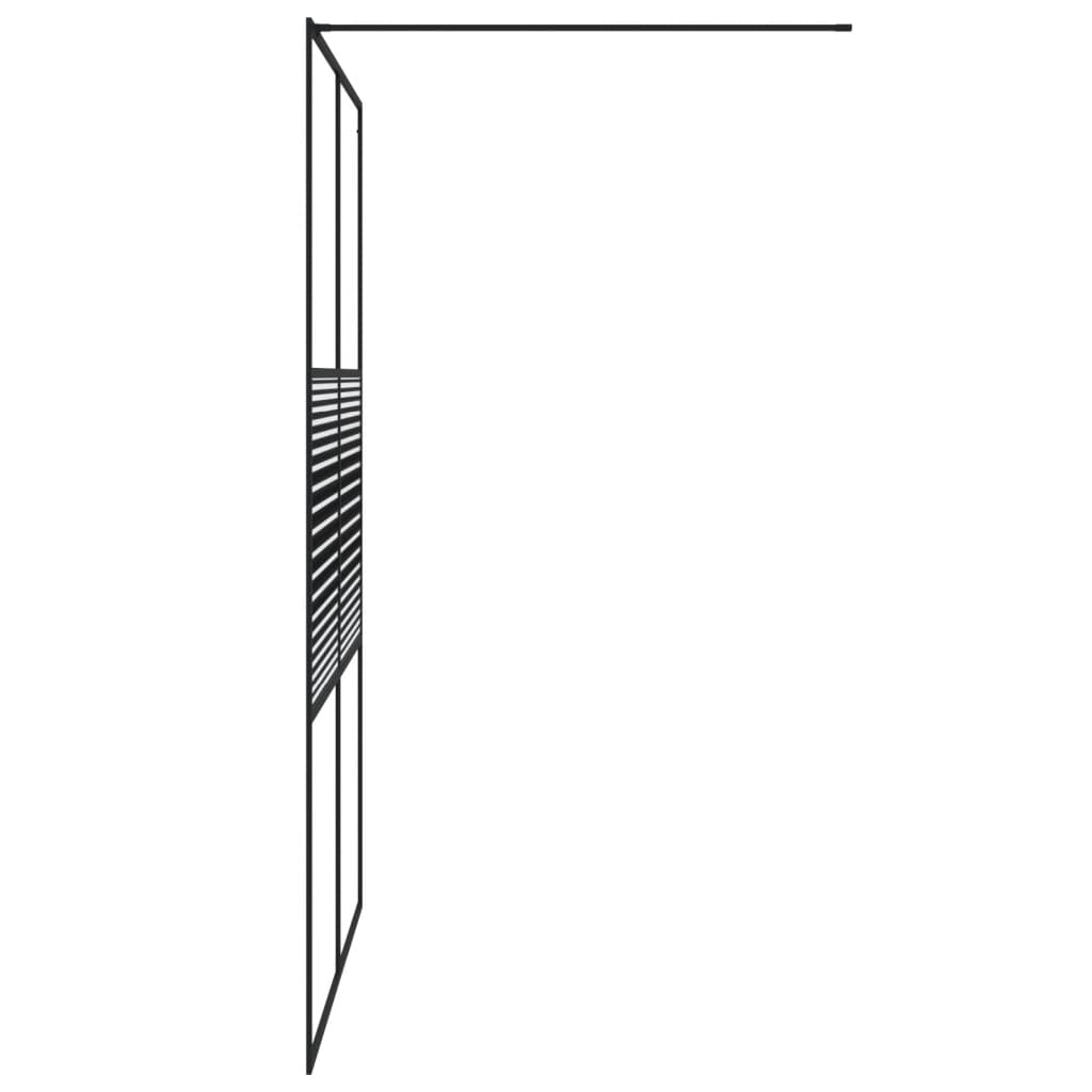 Divisória de chuveiro 140x195 cm vidro transparente esg preto