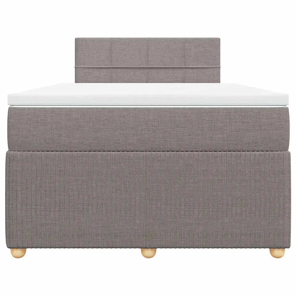 Cama boxspring c/ colchão 120x190cm tecido castanho-acinzentado