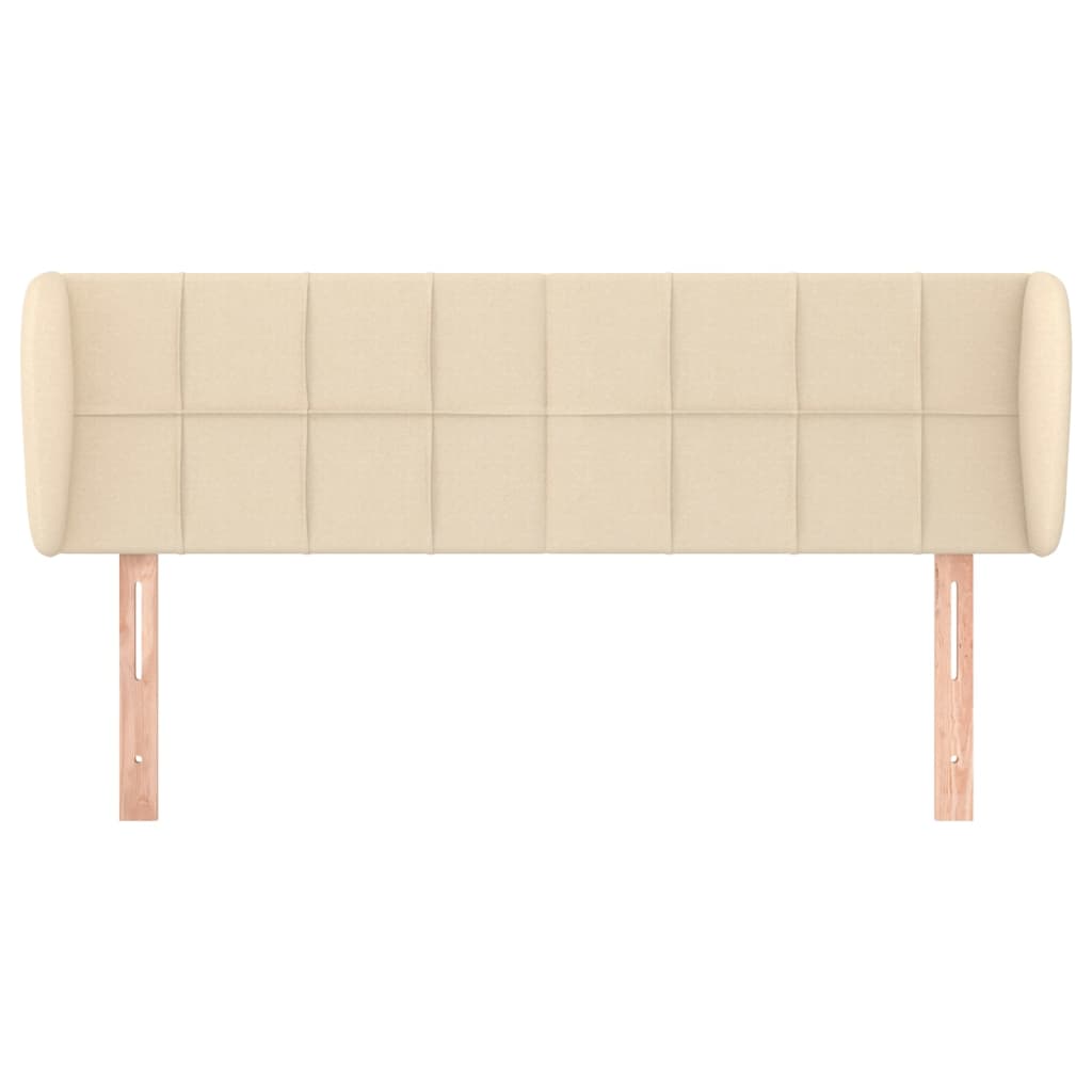 Cabeceira de cama c/ abas tecido 147x23x78/88 cm creme